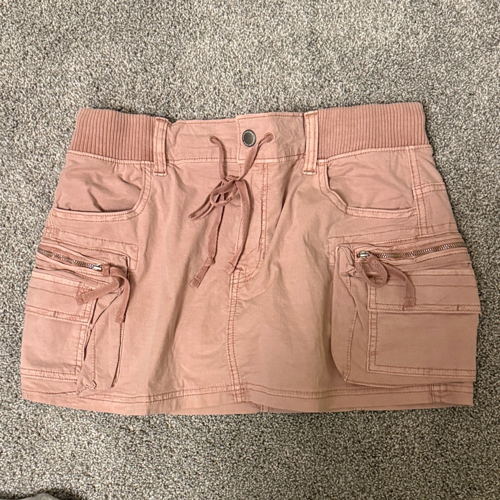 Pink Mini Skirt with Pockets